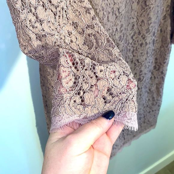 Adrianna Papell dusty rose lace cocktail dress - Picture 3 of 5